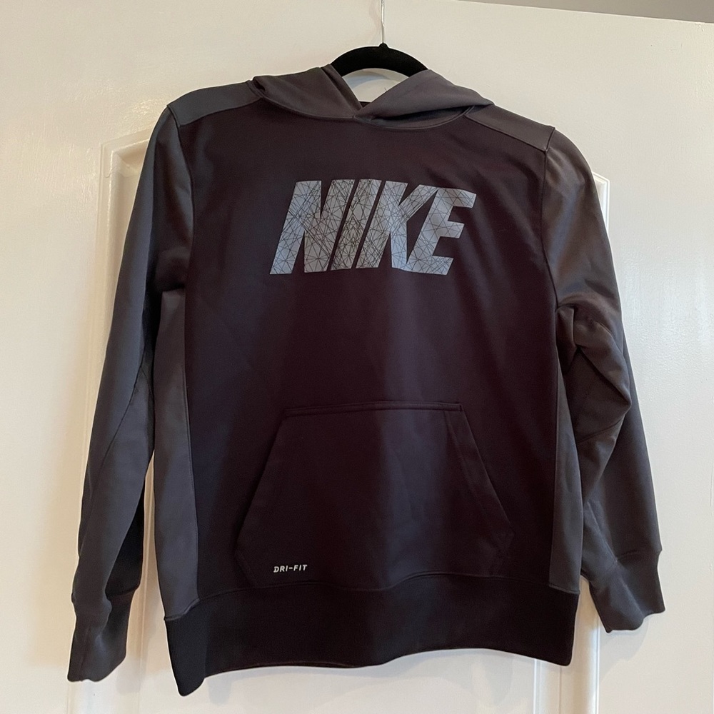 Nike Hoodie Boys Size L Black and Gray